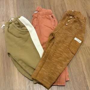 Zara Kids Joggers Set in Olive, Rust & Mustard